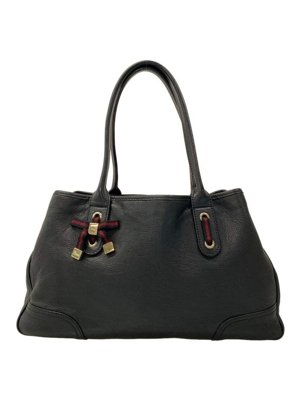 Gucci Tote Princi Black Red Leather